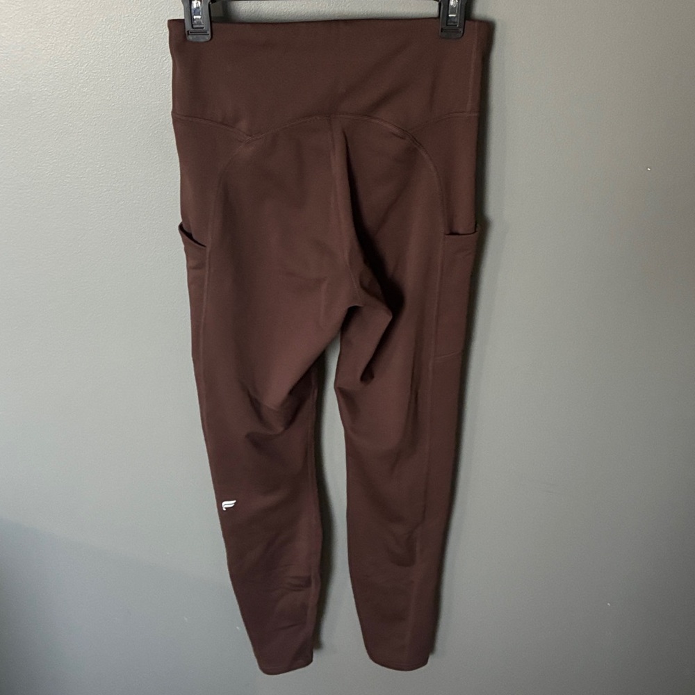 Fabletics Women's Brown fleece lined Leggings with pockets size medium - Picture 2 of 5